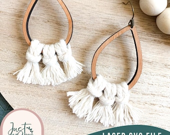 Boho Macrame Laser Earrings svg, Macrame Earrings svg, Laser Earring SVG file, Glowforge svg Files, Digital Download, Commercial Use