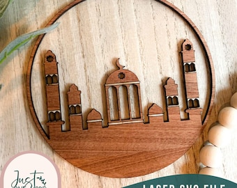 Hanging Mosque Laser SVG Sign, Islamic Decor svg, Islamic Sign svg, Boho Decor, Ramadan Mubarak svg, laser svg file,
