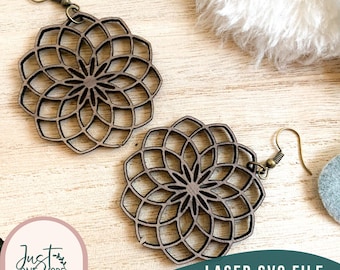 Boho Mandala Laser Earrings svg, Laser Earring SVG file, Glowforge svg Files, Digital Download, Commercial Use