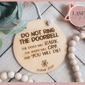 Baby Slapen Teken svg, Grappige Deur Hanger, Niet Storen teken, Glowforge klaar, laser gesneden bestand, Digitale Download, Commercieel Gebruik