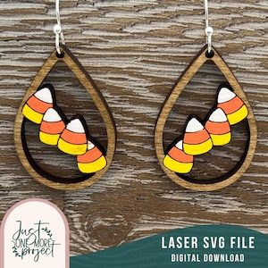 Candy Corn Laser Earrings svg, Laser Earring SVG file, Halloween Earrings svg, Glowforge svg Files, Digital Download, Commercial Use
