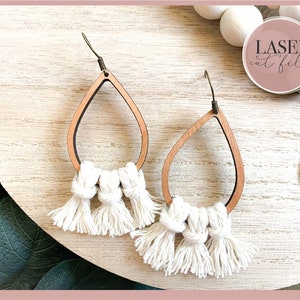 Boho Macrame Laser Earrings svg, Macrame Earrings svg, Laser Earring SVG file, Glowforge svg Files, Digital Download, Commercial Use