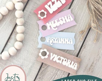 Personalisierte Namensplatte svg, Gänseblümchenblume svg, Namensschild svg, 40 Unzen Becher svg, Laser bereit svg, Tumbler Topper svg, digitaler Download