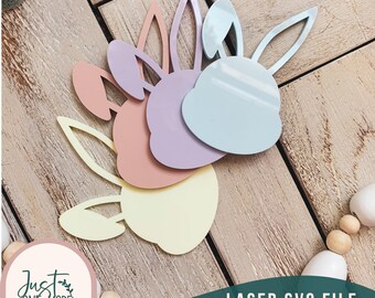 Easter Bunny basket tag Laser svg, Easter bunny tag svg, Bunny Laser Cut file, Easter Basket Tag, Glowforge svg file, Laser svg file
