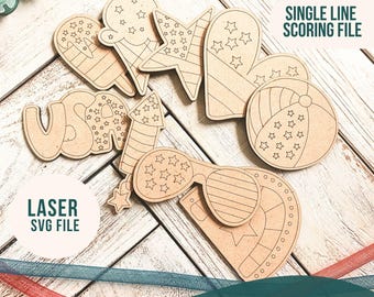 Patriotic DIY Paint Kit, Laser Cut SVG File (Digital Download)