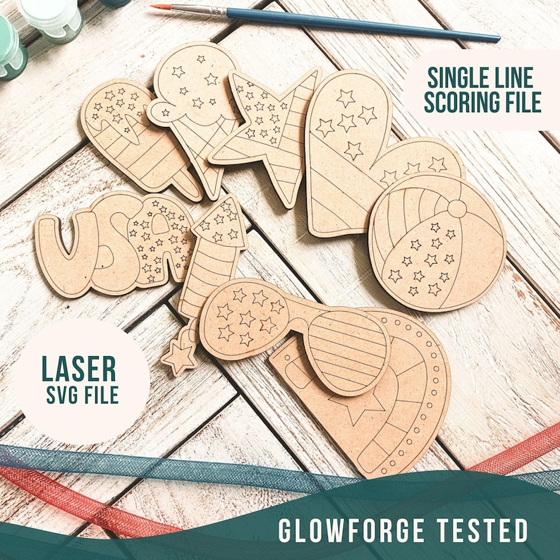 Patriotic DIY Paint Kit, Laser Cut SVG File (Digital Download) image 1