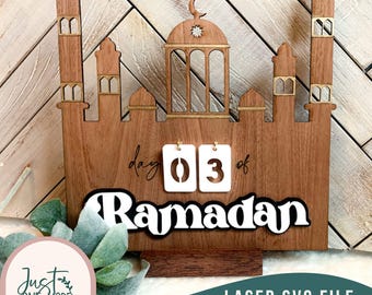 Ramadan Calendar svg, Days of Ramadan svg, Ramadan Mubarak svg, Islamic Decor svg, Masjid svg file, Glowforge SVG file, Laser ready