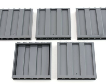 TCM BRICKS Dark Bluish Gray 1x6x5 Corrugated Panel X5 Compatible Part fits 23405