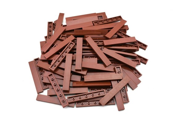 50 Pieces TCM Compatible Bricks Dark Tan Tile 1 x 2 Smooth Finish QTY 