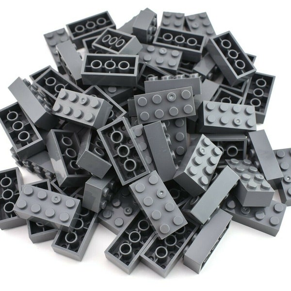 TCM BRICKS Dark Bluish Gray 2x4 Brick X50 Compatible Parts Dark Stone fits 3001