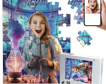 Girl Scientist Photo Jigsaw Puzzle: Custom Keepsake Gift (48 Pieces)