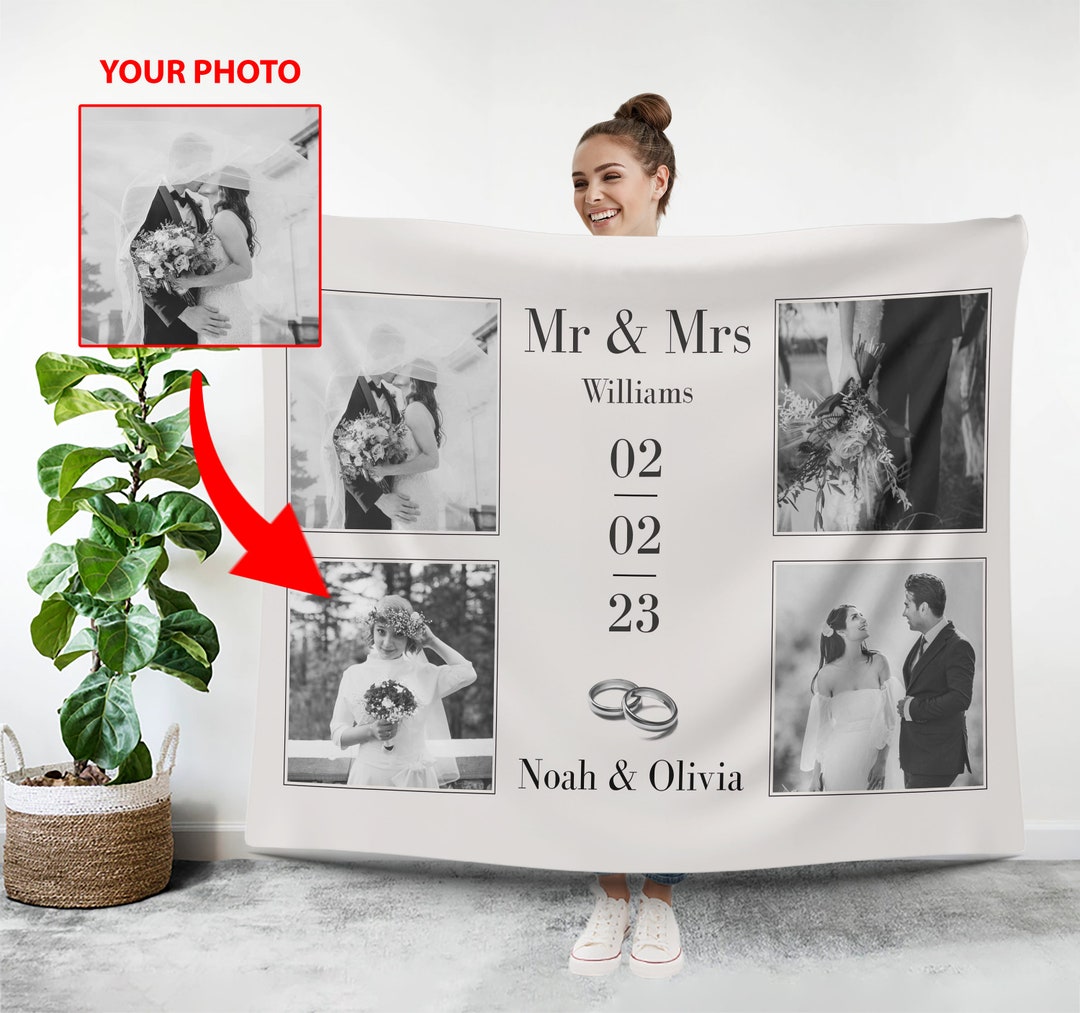 Mrs. Photo Mr and Mrs Photo Blanket Custom Wedding Blanket - Etsy