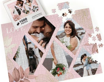 Personalized Photo Collage Jigsaw Puzzle, Anniversary Gift