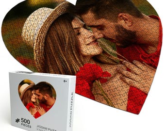 Heart Shaped Photo Puzzle, Personalized Gift, Anniversary Keepsake