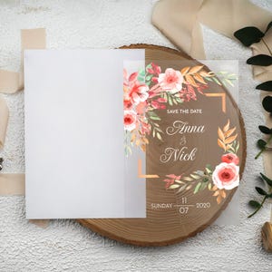Acrylic Wedding Invite, Personalized Wedding Acrylic Invitation, Transparent Clear Elegant Invitations, Custom Wedding Minimalist Cards