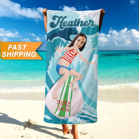Rip Curl Surf Beach Towel Mens Personalized Surfing Santa