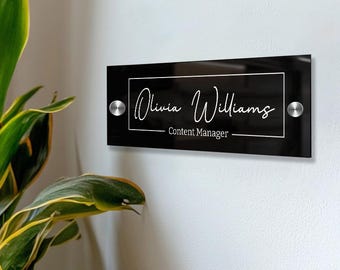 Custom Acrylic Office Door Sign: Executive Name Plate