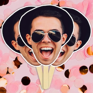 Custom Face on Stick, Big Groom Head on a Stick, Bachelorette Party Favors, Bachelor Photo Gag Gifts, Fan Head on a Stick Photo Booth Props