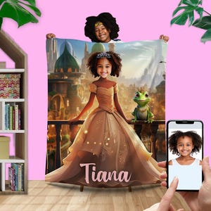 Custom Princess Photo Blanket: Personalized Minky or Sherpa Blanket