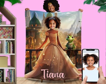 Custom Princess Photo Blanket: Personalized Minky or Sherpa Blanket