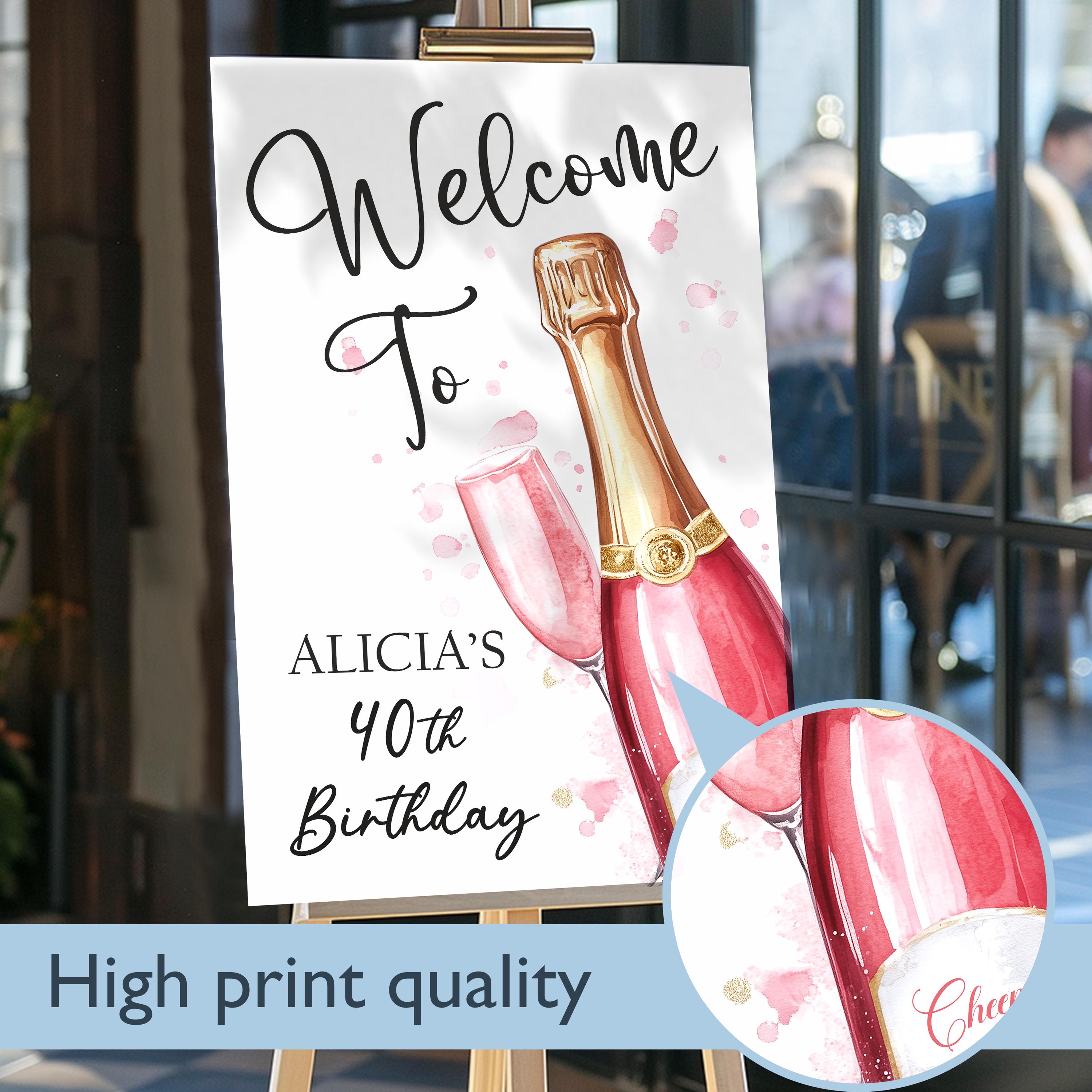 Personalized Birthday Welcome Sign: Photo Acrylic or PVC Party Decor ...