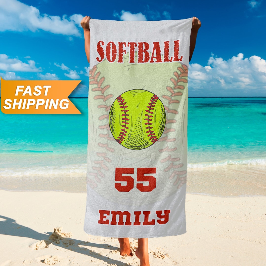 Softball Towel, Custom Softball Team Towels, Softball Player Gifts
