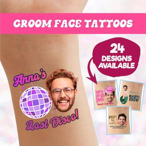 Bachelorette Tattoos, Bride Tattoos Bachelorette Party Favours, Custom Temporary Tattoos, Groom Face Tattoos, Customizable Temporary Tattoos