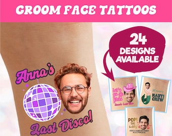 Custom Groom Face Temporary Tattoos: Bachelorette Party Favors
