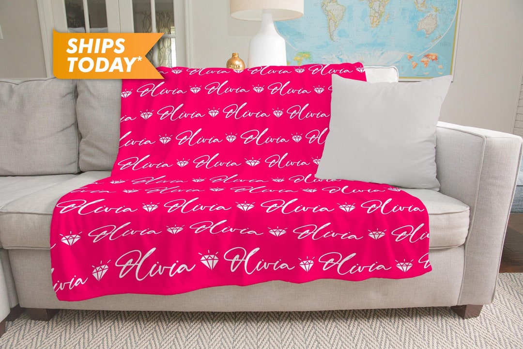 Personalized Blanket With Your Name, Monogrammed Blanket Custom
