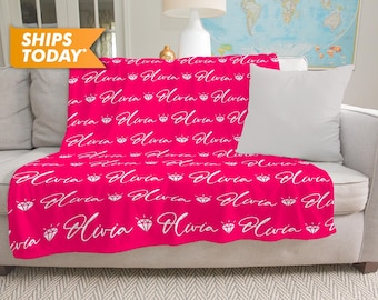 Personalized Name Blanket: Custom Minky or Sherpa Throw