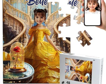 Custom Princess Photo Puzzle: Personalized Birthday Gift for Girls