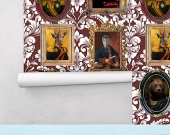 Custom Pet Portrait Wallpaper: Personalized Peel and Stick Wall Decor