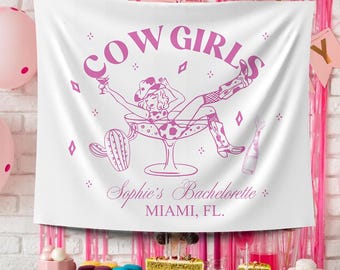 Custom Cowgirl Bachelorette Party Banner: Western Disco Backdrop