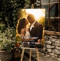 Custom Photo Wedding Welcome Sign, Personalized Wedding Paper PVC Acrylic Sign Picture, Ceremony Welcome Sign, Wedding Signage with an Easel