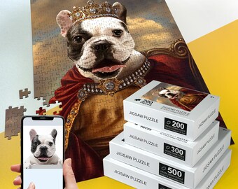 Royal Pet Portrait Puzzle: Custom Dog Memorial Gift