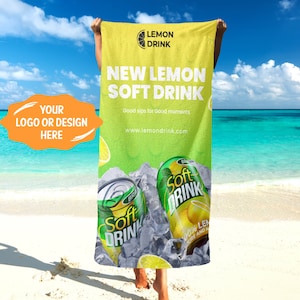 Custom Design Beach Towel, Add Your Logo or Design on Towel - Promotional Towel, Personalized Beach Towels - Your Design Here Towel T117