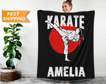 Karate Blanket, Custom Blanket - Personalized Karate Gift for Him Her, Custom Karate Coach Gifts - Customize Karate Lover Blanket L116