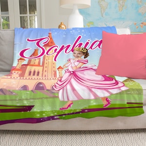 Princess Blanket, Personalized Fairy Tale Blanket Girl Gift - Personalized Princess Blanket, Custom Photo Blanket - Monogrammed Blanket L77