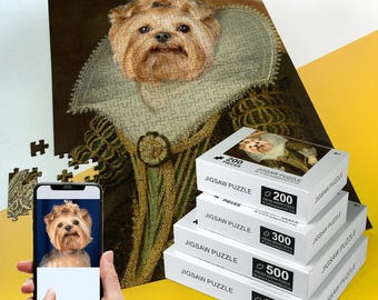 Princess Pet Portrait Puzzle: Custom Queen or King Puzzle, Fun Gift