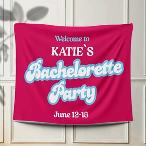 Retro Bachelorette Weekend Custom Party Banner, Bridal Shower Banner Welcome Backdrop, Coastal Bach Decor, Girls Party Weekend Banner BB2