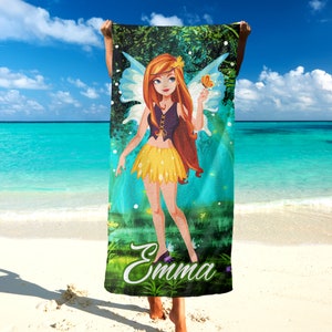 Personalized Fairy Beach Towel: Custom Forest Tale Gift