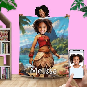 Personalized Princess Blanket: Custom Photo Gift for Girls