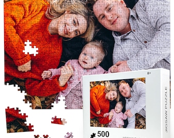 Custom Photo Jigsaw Puzzle, Personalized Family Gift, 500 Piece