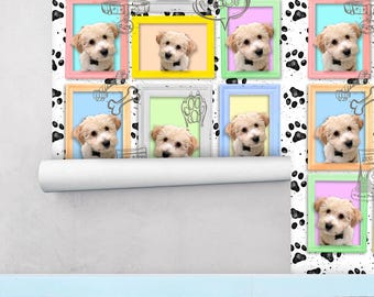 Custom Pet Portrait Wallpaper: Peel and Stick Dog & Cat Design