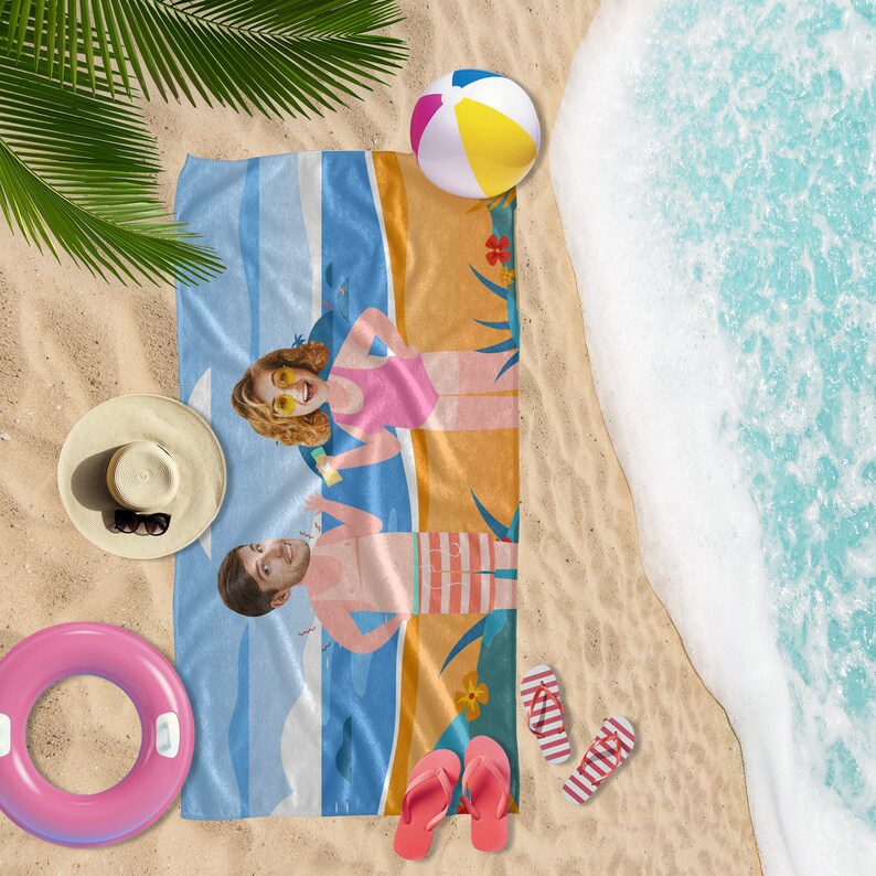 Custom Beach Towel Personalized Beach Towel With Photo Etsy