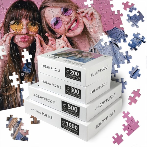Custom Puzzle from Photo - 200, 300, 500, and giants 1000 piece puzzles, Custom Jigsaw Puzzle for Birthday, Toddler, Wedding, Kids, Family