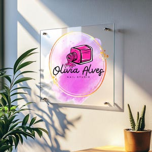 Custom Acrylic Business Logo Sign: Salon, Office, Shop