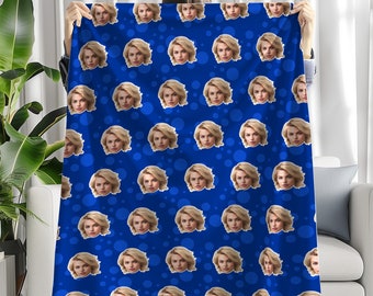 Custom Face Blanket: Personalized Photo Minky or Sherpa Throw