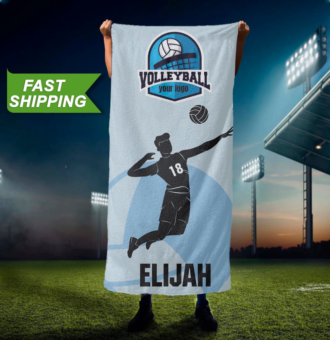 Volleyball Beach Towel, Personalized Volleyball Team Towels, Volleyball