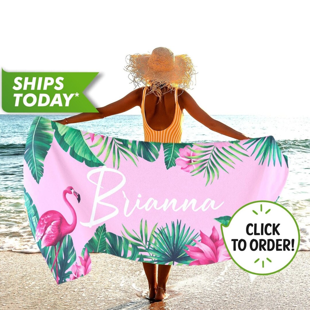 Custom Beach Towel, Personalized Beach Towel With Your Name Monogrammed